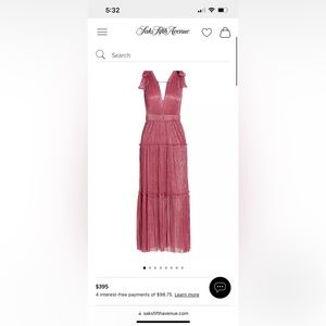 Sabina Musayev Helena Metallic Tiered Maxi Dress